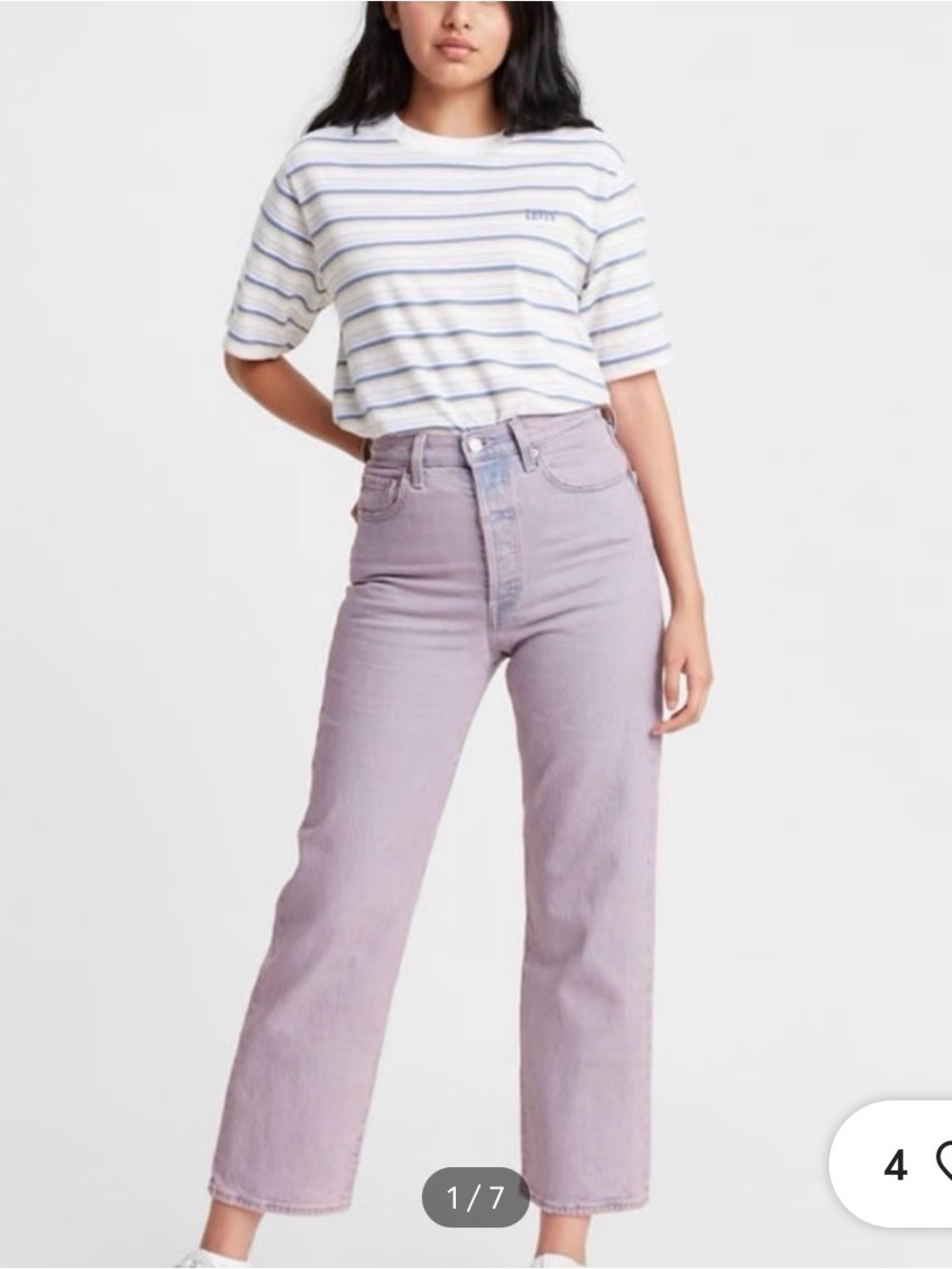Levi's High-Rise Straight Ribcage Jeans in Lavender/blue 26